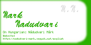 mark nadudvari business card